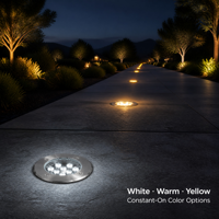 Luminaire paysager en aluminium moulé sous pression IP68, lumière LED 12W, luminaire encastré rond pour jardin, lampe de sol avec abat-jour en acrylique