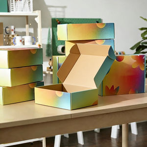 Boîtes d'expédition pliables personnalisées imprimées, boîtes d'emballage cadeau en carton ondulé pour cosmétiques - Product Image 2