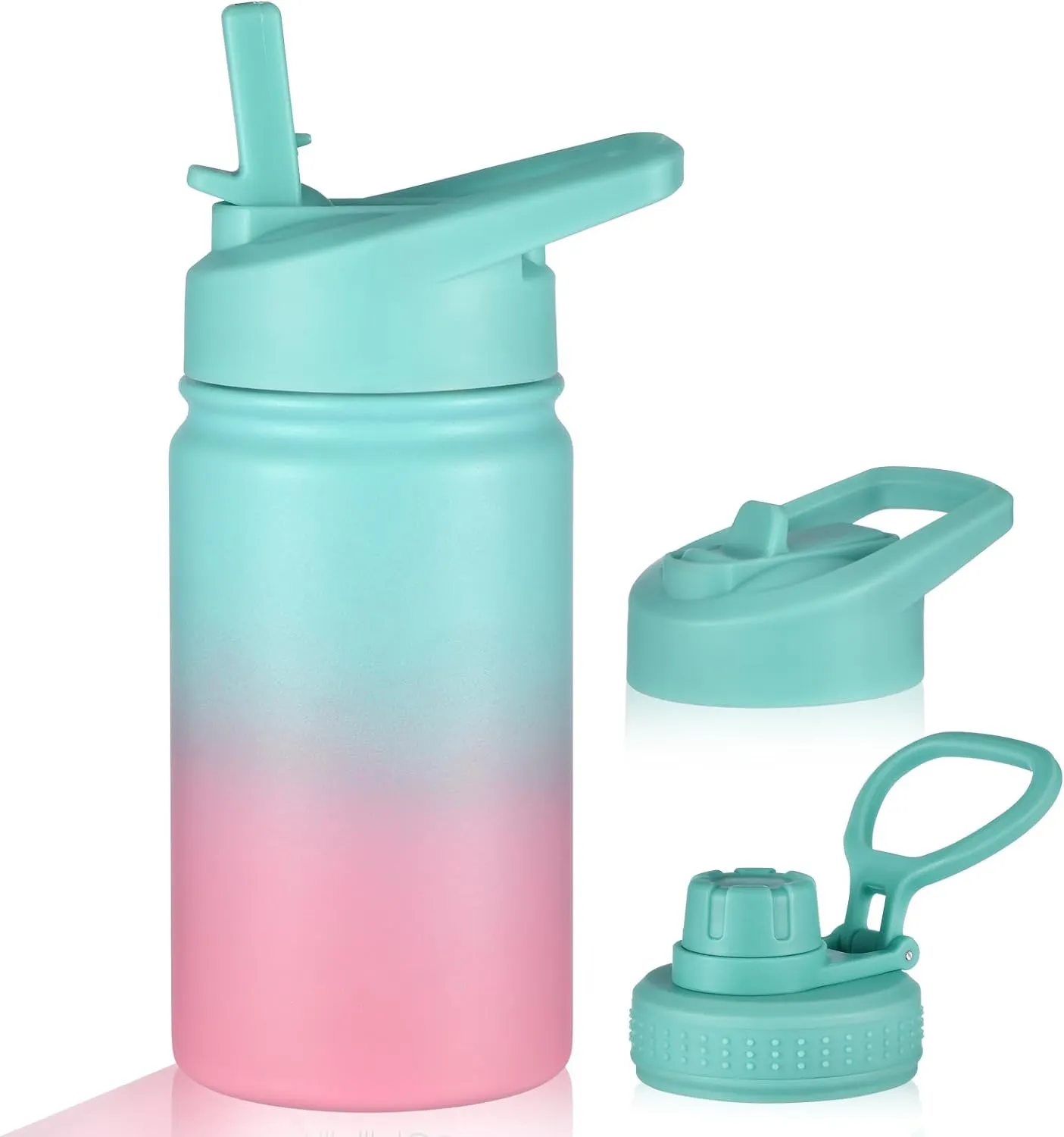 12oz Cartoon Kids Water Bottle With Straw Double Wall Thermos Vacuum Bottle Replacement Parts