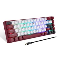 Motospeed BK67 BT 5.0 Nirkabel Kabel Mekanik 60% Keyboard Gaming ABS Keycaps 67 Tombol Merah Biru Saklar Driver untuk PC Laptop
