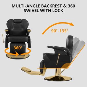 Silla Profesional <span class=keywords><strong>de</strong></span> Barbería Vintage <span class=keywords><strong>para</strong></span> Afeitado y Estilismo Silla Ajustable <span class=keywords><strong>para</strong></span> Corte <span class=keywords><strong>de</strong></span> Pelo en Salón <span class=keywords><strong>de</strong></span> Peluquería <span class=keywords><strong>para</strong></span> <span class=keywords><strong>Hombres</strong></span> - Product Image 4
