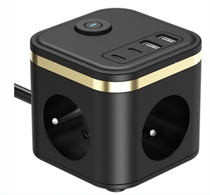 FR EU Power Cube Socket 4USB 2A2C Puertos Power Strip con un <span class=keywords><strong>Stwich</strong></span> - Product Image 1