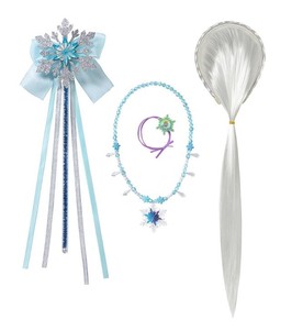 Halloween <span class=keywords><strong>Elsa</strong></span> <span class=keywords><strong>Anna</strong></span> 2 Princess Dress Girls Party Dress con mantello rimovibile accessori corona treccia bacchetta personaggi del film - Product Image 6