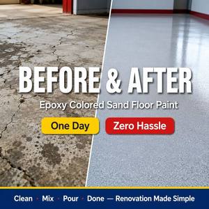 Pintura Epóxica para Pisos de Arena de Color, Certificada por RoHS, Impermeable, Antideslizante, Autonivelante, de Alta Dureza, Revestimiento para Pisos Residenciales y de Garaje - Product Image 3