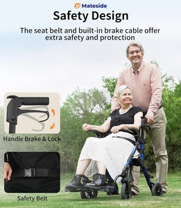 Andador Todoterreno con Asiento, <span class=keywords><strong>Ruedas</strong></span> de 10 Pulgadas, <span class=keywords><strong>Plegable</strong></span>, de Aluminio, Ayuda para la Movilidad de Personas Mayores - Product Image 5