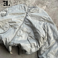 Blouson Bomber MA-1 LARSUR personnalisé en satin et nylon, matelassé, doublé, tactique, utilitaire, court, pour pilote de vol, type doudoune
