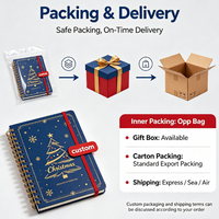 Carnet de notes spirale mini A7 personnalisé de Noël, bloc-notes de poche à motif de dessin animé, cadeau promotionnel, papeterie étudiante, couverture personnalisée avec logo numérique