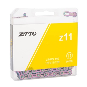 <span class=keywords><strong>Cadena</strong></span> ZTTO para Bicicleta de Montaña <span class=keywords><strong>MTB</strong></span>, Ultraligera, 11 Velocidades, 116 Eslabones, <span class=keywords><strong>Dorada</strong></span>, Plateada, Arcoíris, Hueca - Product Image 2