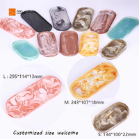 Handgemachte Poly resin Serviert ablett Multifunktions-Marmor Textur Wirbel dekorative ovale Form für Hotel Restaurant Heimgebrauch