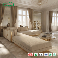 Canapé modulaire en velours de luxe moderne en forme de L, ensemble de canapés en tissu écologique, grand mobilier de salon pour villa, hôtel et manoir