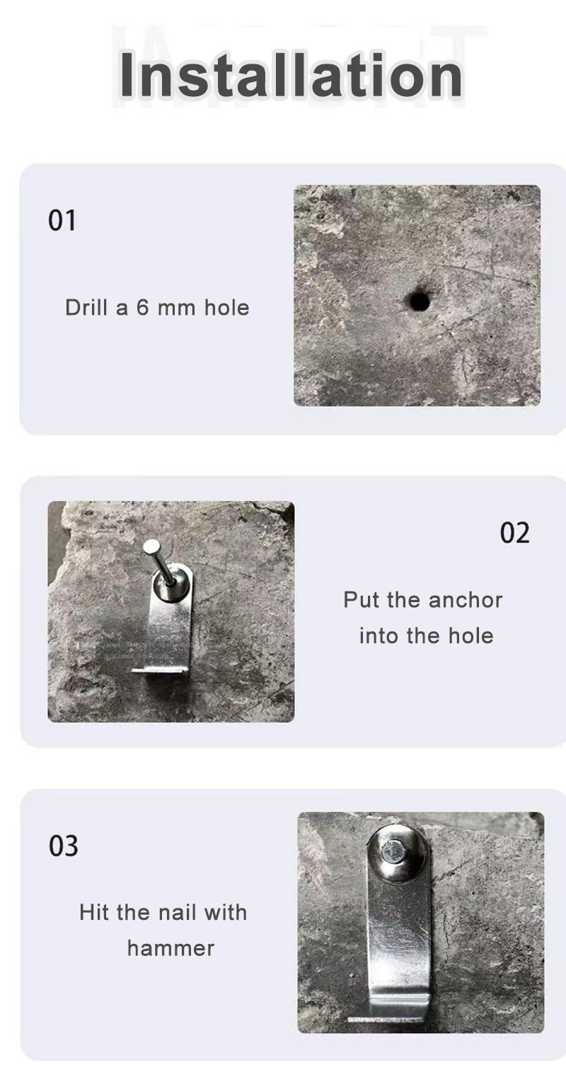 Anchor Hammer Fixing Plug in Solid Wall Framing with Nails, M6 Hammer