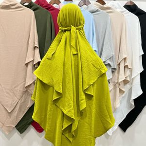 Hijab instantáneo de doble lazo para mujer musulmana, conjunto de abaya Khimar, color liso, novedad, venta al por mayor - Product Image 1