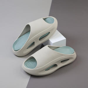 Chaussons d'été pour hommes à semelle épaisse antidérapante, confortables, à une bride, pour le sport et l'intérieur, gris, blanc, noir, kaki, talon de 3 cm, taille adulte - Product Image 3