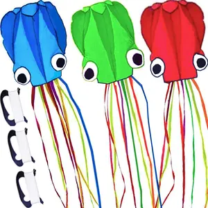热卖3D章鱼风筝长尾儿童风筝套装100米线轻松飞行沙滩游戏风筝
