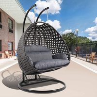 Mobilier de patio extérieur moderne en rotin d'osier, balançoire simple, chaise suspendue de jardin en rotin poly pour balcon