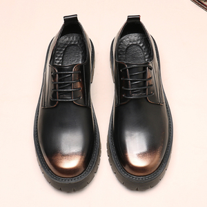 รองเท้าโลฟเฟอร์หนังคุณภาพเยี่ยมสีดำสำหรับนักธุรกิจงานปาร์ตี้สุดหรู รองเท้าเดรสทรงหนาทำมือสำหรับผู้ชาย - Product Image 4