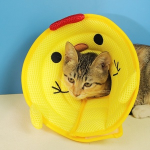 Collar Isabelino Protector de Poliéster Suave Anti-Lamido para Gatos, Diseño de Dibujos Animados, para Recuperación Postoperatoria, Todas las Estaciones - Product Image 1