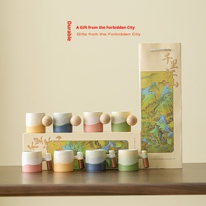 Verbotene Stadt Kulturelles Kreativ-Keramik-Porzellan Tausend Meilen Flüsse und Berge 70ml Teetasse Geschenkbox-Set Party-Souvenir - Product Image 3