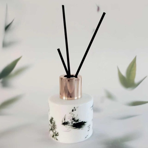 Botella difusora de cañas aromáticas gran oferta <span class=keywords><strong>Aramis</strong></span> decorar <span class=keywords><strong>perfume</strong></span> de cerámica estampado en oro contenedor de aromaterapia de porcelana blanca - Product Image 5