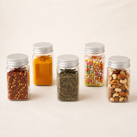 Bocaux carrés en plastique transparents Whoeslae, pots de conservation alimentaire vides, réutilisables pour aliments secs, beurre de cacahuète, organisation de la cuisine