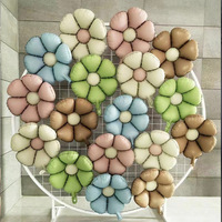 Nouveaux ballons en aluminium mats en forme de marguerite, couleur vintage, pour décoration de fête d'anniversaire à thème floral, vente en gros disponible depuis la Chine