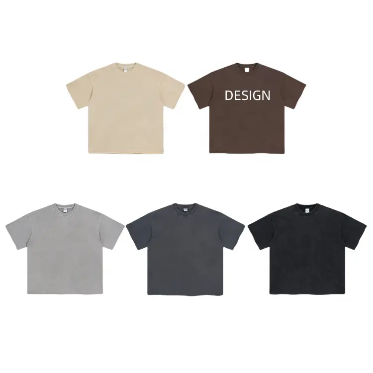 Camiseta masculina de manga curta 305g original lavada, nova moda de verão e primavera, moda retrô barata, original de 305g, novidade original
