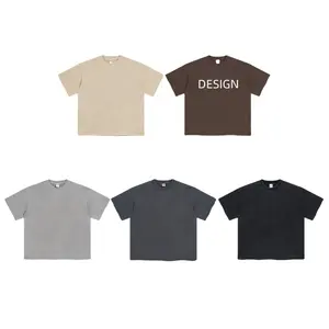 2024 ilkbahar ve yaz yeni ürün 305g orijinal yıkanmış eski haddelenmiş kenar erkek kısa kollu T-shirt ucuz sokak Retro tişört