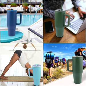 Vaso Térmico de Viaje Personalizado de 40 oz de Acero Inoxidable, Taza de Doble Pared Antiderrames para Bebidas y Camping con Pajita Plegable - Product Image 6