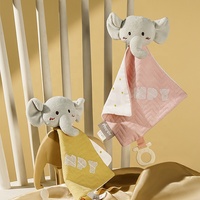 Coton bébé couette couvertures tête d'animal apaisant apaiser serviette animaux jouets en peluche pour bébés