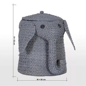 New Design Elephant Shape Natural Handmade Water Hyacinth Storage <b>Basket</b> for Kid Made in Vietnam - Product Image 5