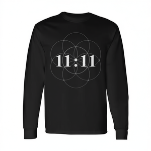 Camiseta de manga larga con diseño de numerología de números angeliculares 11:11 y diseño de manifestación - Product Image 2