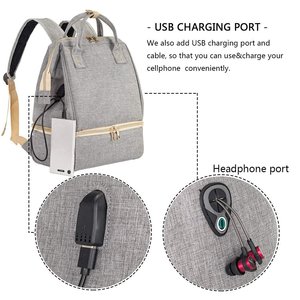 Muestra gratis bolsa de doble capa de <span class=keywords><strong>madre</strong></span> de trabajo al aire libre mochila con puerto de carga USB bolsa - Product Image 5