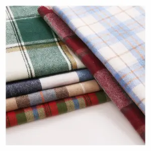 Dệt 100% cotton flannel vải Chải Kẻ Sọc sợi nhuộm shirting vải Chứng Khoán CVC kiểm tra sợi nhuộm flannel vải