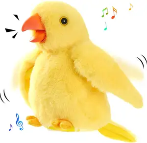 定制鹦鹉记录鸟智力刺激电动摇摆毛绒玩具说话毛绒动物重复玩具