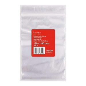 Sacs de fermeture automatique 120 x 180 mm - paquet de 100 unités avec fermeture sécurisée, idéal pour le stockage, résistants et - Product Image 1