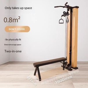 Nuovo Modello Multifunzione in Legno <span class=keywords><strong>e</strong></span> Acciaio Inox, Stazione a Parete con Funzione <span class=keywords><strong>Lat</strong></span> Pull <span class=keywords><strong>e</strong></span> Low Row, Doppia Puleggia Regolabile - Product Image 6