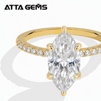 ATTA Vente Flash Bagues de Fiançailles et Alliances Plaqué Or Moissanite pour Femme Parures de Bijoux