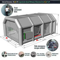 Cabine de peinture gonflable avec souffleur Cabine de pulvérisation gonflable Cabine de peinture de voiture portable Tente pour garage de voiture