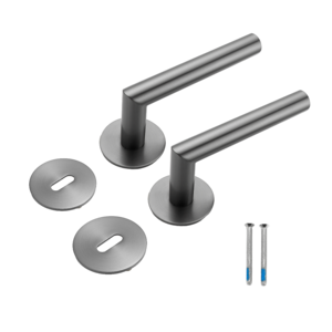 High Quality Decorative Door <b>Handle</b> Modern Design Split 304 Stainless Steel Brushed Apartment Lever Door <b>Handle</b> for Hotel Use - Product Image 1