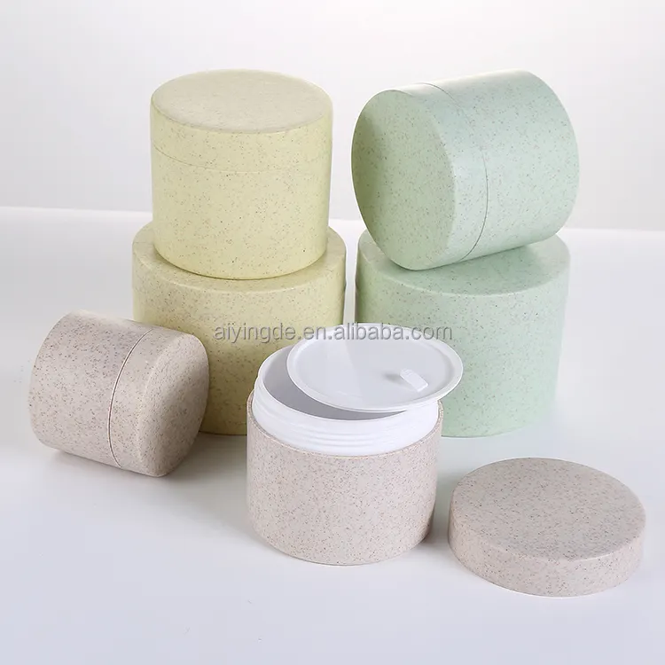 Environmental PP wheat straw cosmetic jar biodegradable for packing use