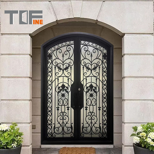 Guangzhou <span class=keywords><strong>Pas</strong></span> <span class=keywords><strong>Cher</strong></span> Haute Qualité Métal Simple Design Intérieur Verre Fer Forgé Autre Portail Coulissant Porte d'Entrée Simple avec Cheval - Product Image 6