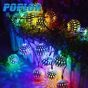 Poplor Led Solar Light <b>String</b> 20 Bulbs Moroccan Ball Outdoor <b>Garden</b> Decoration - Product Image 3