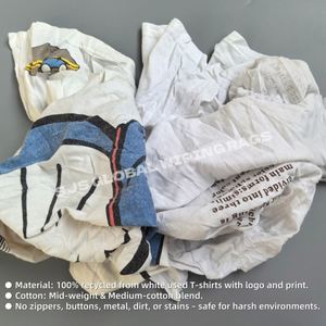 IMPA 232909 Trapos de Algodón Blancos Impresos, Bolsa de Trapos de Algodón Blancos de Camiseta, 10 kg, Trapos de Limpieza de Punto Blanco - Product Image 4