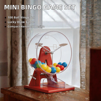 Machine de loterie dorée en plastique pour jeu de bingo, avec 100 balles de ping-pong numérotées, pour jeu de bingo portable et personnalisé à gravité