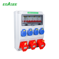 Boîte de distribution électrique en plastique pour chantier, 4P 32A, étanche IP67, 8 prises