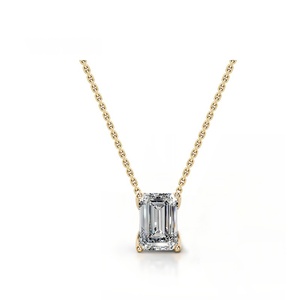 2ct Radiant Solitaire Prong Moissanite hanger 925 <span class=keywords><strong>sterling</strong></span> zilver 18K verguld collier Moissanite sieraden voor vrouwen - Product Image 3