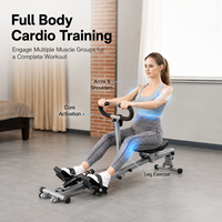 Máquina de Remo Comercial BNcompany, Plegable, de Acero, Multifuncional, para Ejercicios Cardiovasculares, Gimnasio en Casa, Equipo de Fitness para Adelgazar