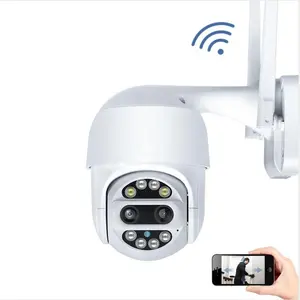 Full Hd 1080P Ptz Dual Lens Wifi Outdoor Camera Thuis Surveillance Beveiliging Ip 4x Zoom Dome Dubbele Lens Cctv camera