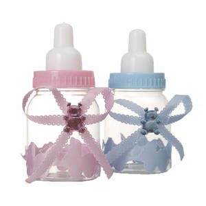 Mini biberons de 3.5 pouces Adorable boîte de douche de bébé décor avec ruban et ours boîte à bonbons cadeaux 1er anniversaire faveurs de fête - Product Image 3