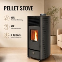 Estufa de Pellets de Madera con Pantalla Táctil WiFi Fangran 40B OEM ODM, Chimenea con Intercambiador de Calor de Alta Eficiencia para Oficina, Cafetería, Restaurante